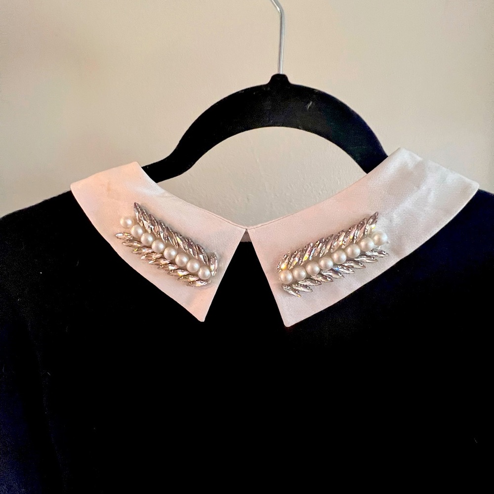 Jeweled collar sweater